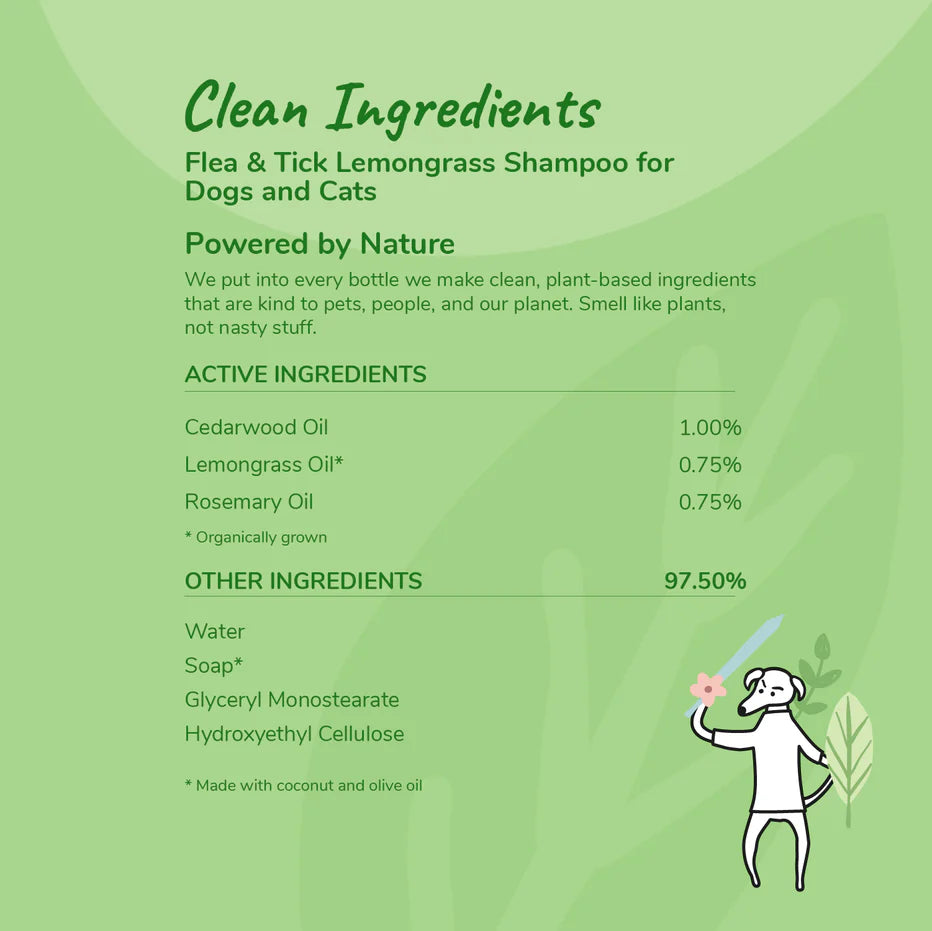 Lemongrass Flea & Tick Shampoo for Dogs & Cats