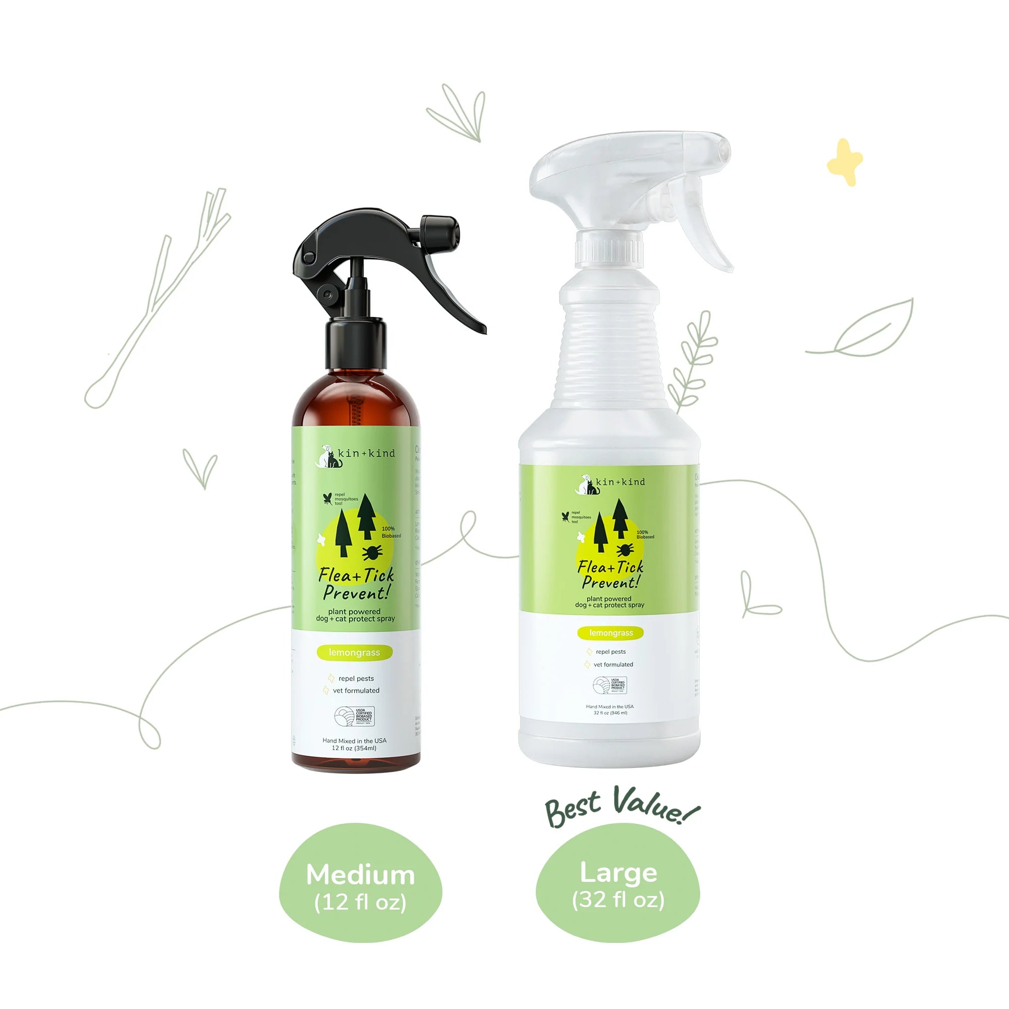 Flea & Tick Lemongrass Repel Spray for Dogs and Cats