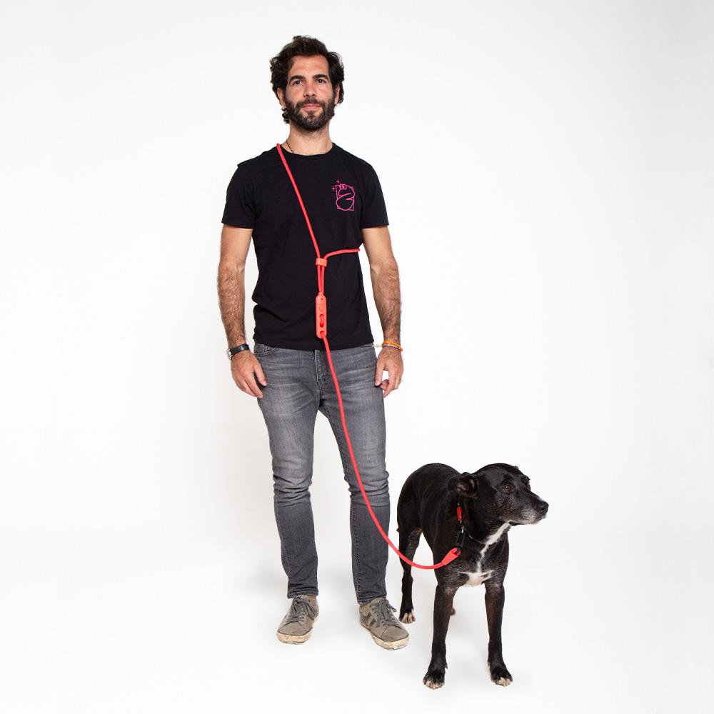 Neon Coral | Hands - Free Leash