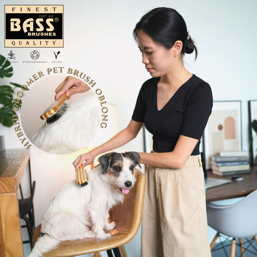 Bass Hybrid Groomer Pet Brush | Striped Finish