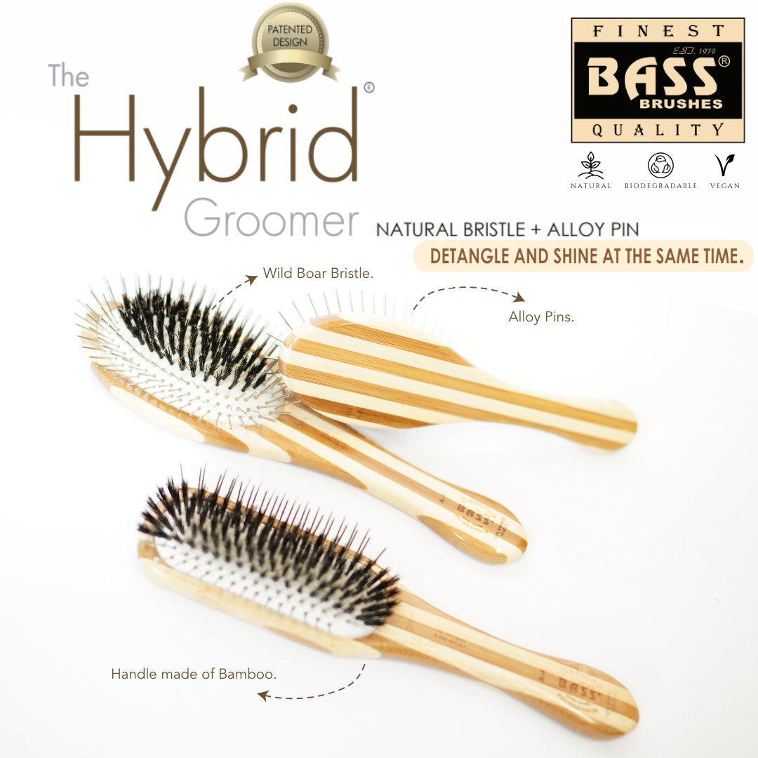 Bass Hybrid Groomer Pet Brush | Striped Finish