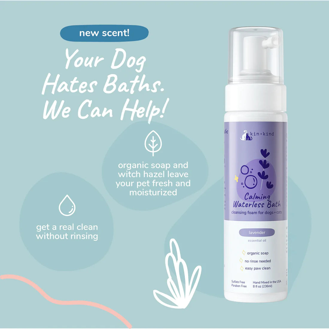 Calming Lavender Waterless Bath for Dogs & Cats