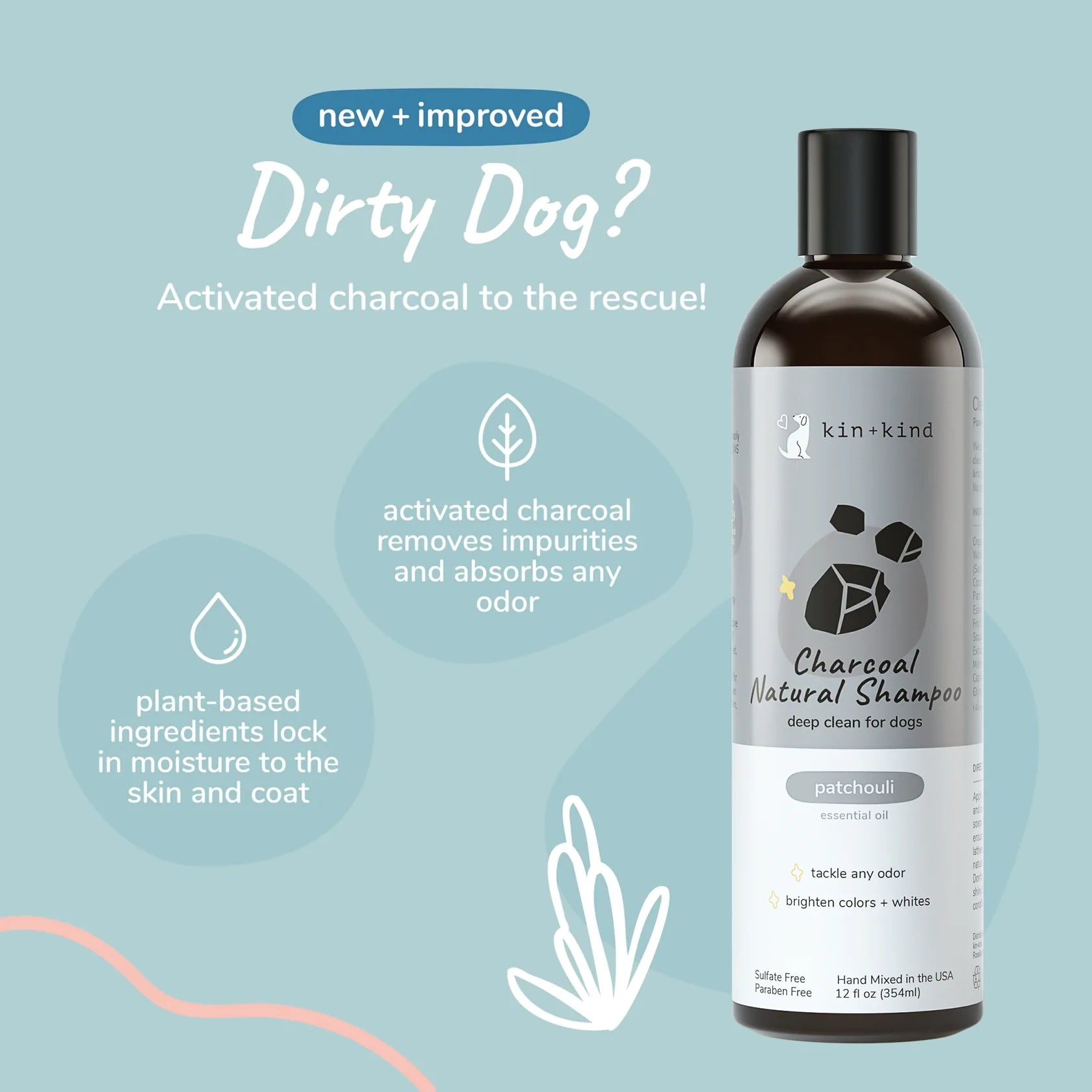 Charcoal Deep Clean Shampoo for Dogs (Patchouli)