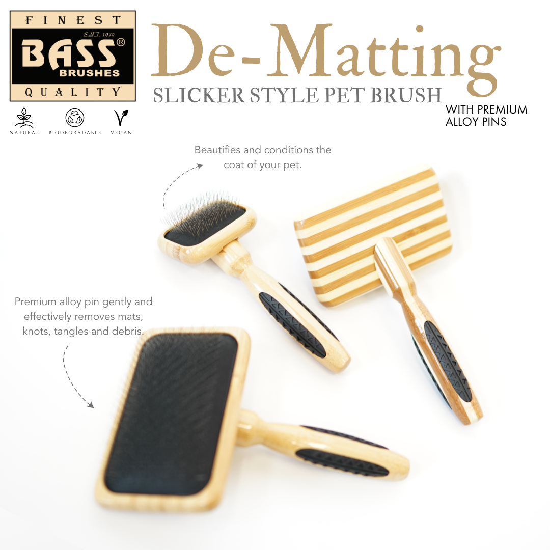 Bass Slicker Style Pet Brush SOFT | Dark Finish