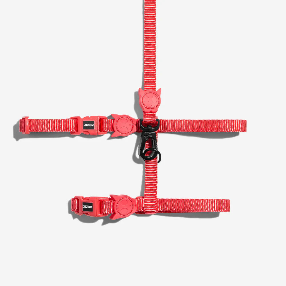 Neon Coral | Cat Harness with Leash